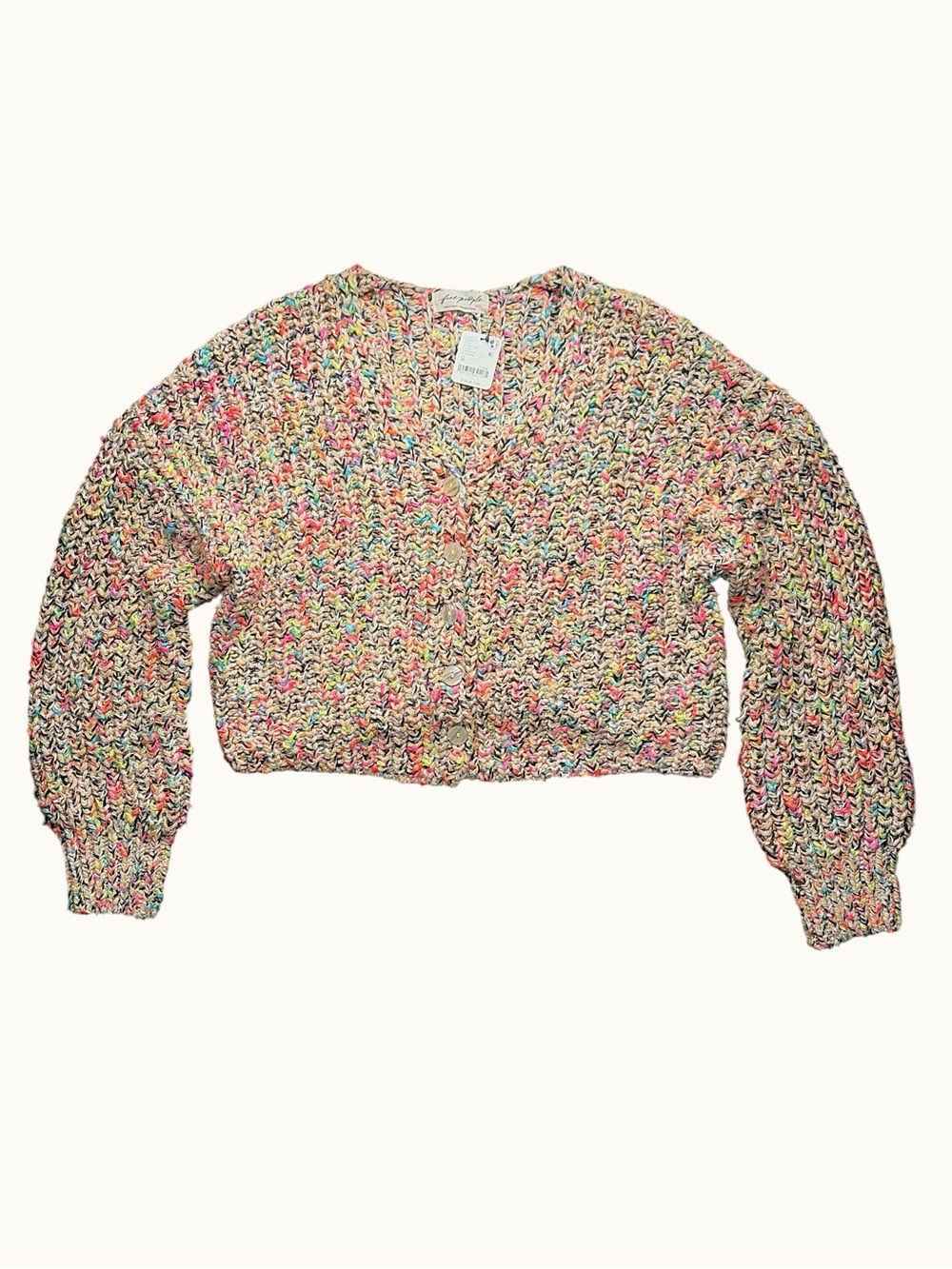 Free People Flea Market Cardigan Canyon Sand Multicolor NWT Medium